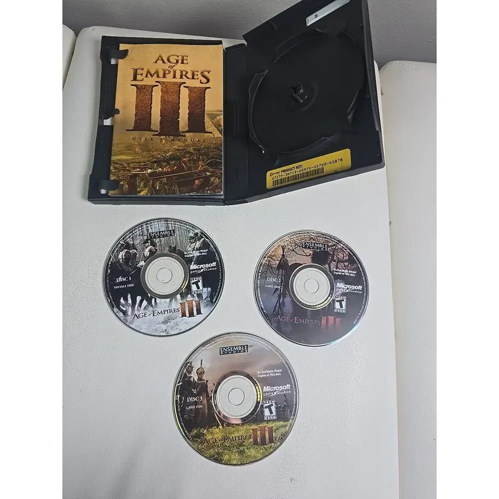 Age of Empires III 3 PC Game CD-ROM 2005 Video Game 3 Disc